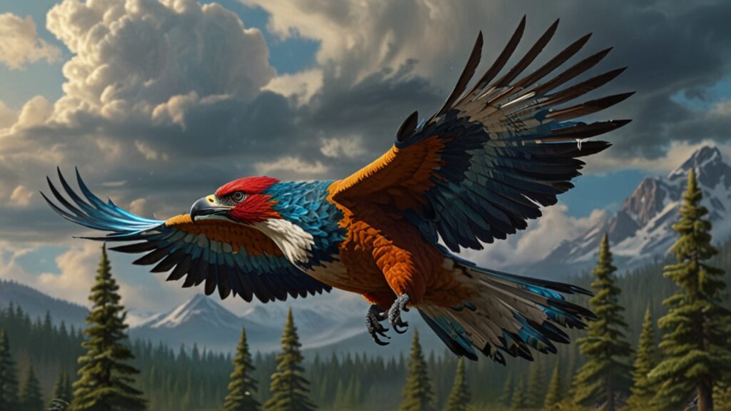 Explore a fascinante lenda do Thunderbird na mitologia nativa americana. Descubra a poderosa criatura alada capaz de desencadear trovões e raios, e mergulhe na rica cultura das tribos indígenas que a veneravam. Uma jornada pela interconexão entre o homem e a natureza, onde o Thunderbird se ergue como um símbolo de poder e mistério, ecoando através dos tempos como um guardião dos segredos da terra